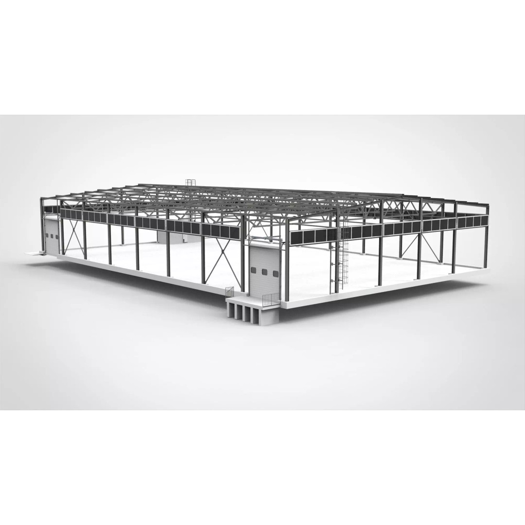 Industrial Metal Hangar 3D Model – High Poly PBR Asset, FBX, OBJ, Blender - View 5