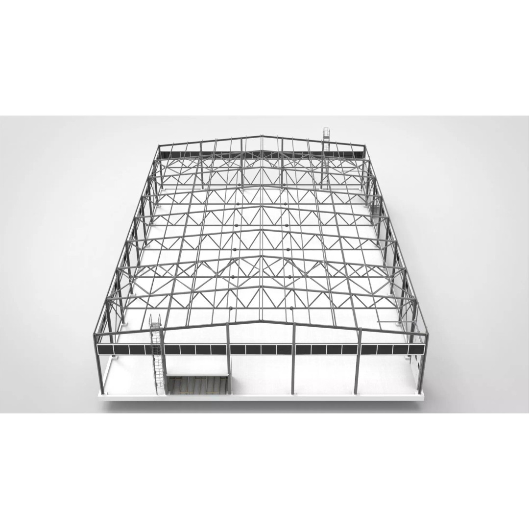 Industrial Metal Hangar 3D Model – High Poly PBR Asset, FBX, OBJ, Blender - View 8