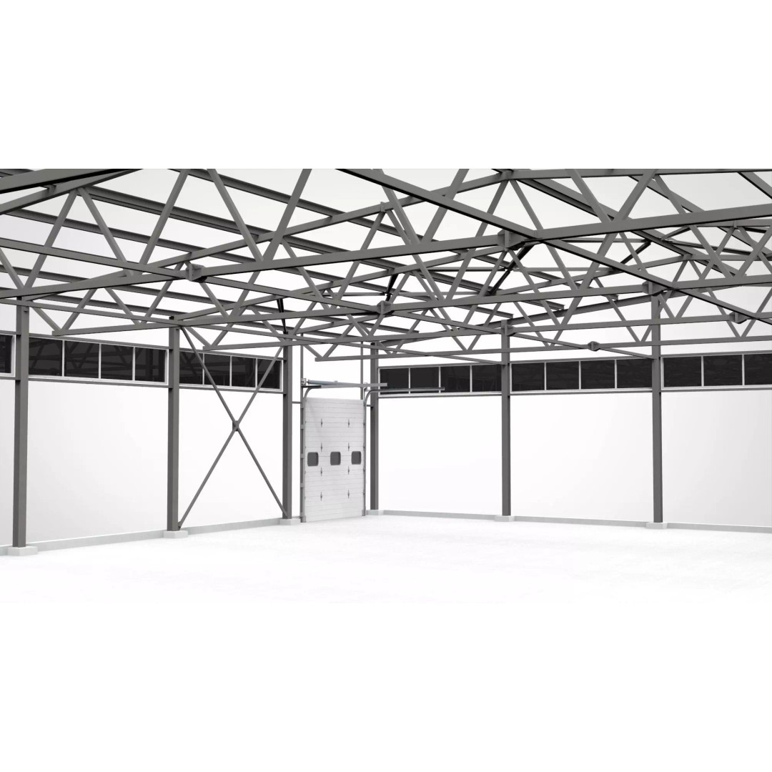 Industrial Metal Hangar 3D Model – High Poly PBR Asset, FBX, OBJ, Blender - View 9