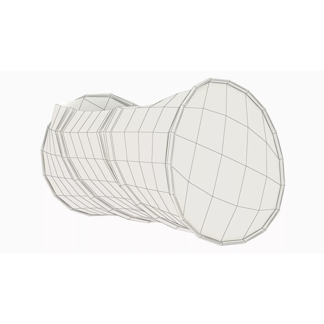 Industrial Drum 3D Model – Crushed Black with Biohazard Symbol, FBX - View 12
