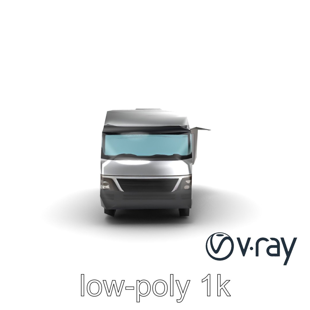 Mobile Catering Truck 3D Model – Low Poly PBR Game Asset, FBX - View 14