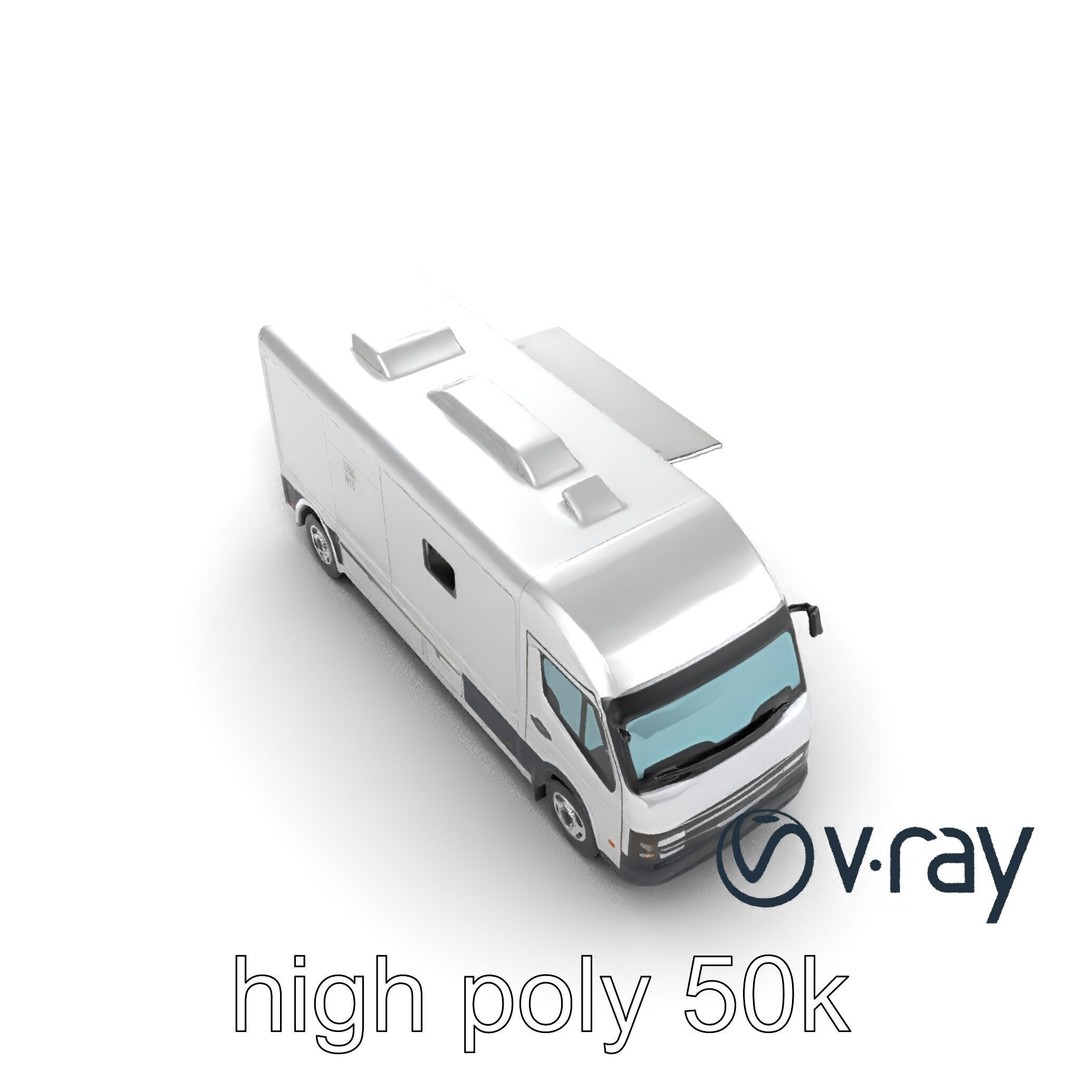 Mobile Catering Truck 3D Model – Low Poly PBR Game Asset, FBX - View 17