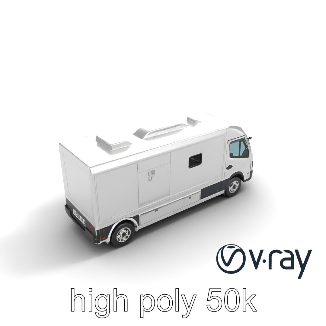 Mobile Catering Truck 3D Model – Low Poly PBR Game Asset, FBX - View 18