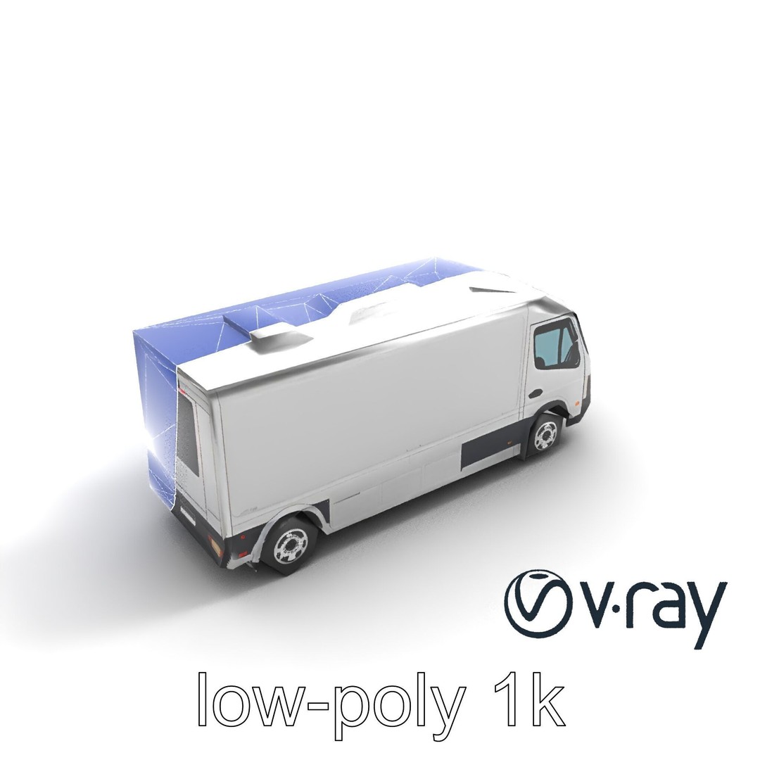 Mobile Catering Truck 3D Model – Low Poly PBR Game Asset, FBX - View 21