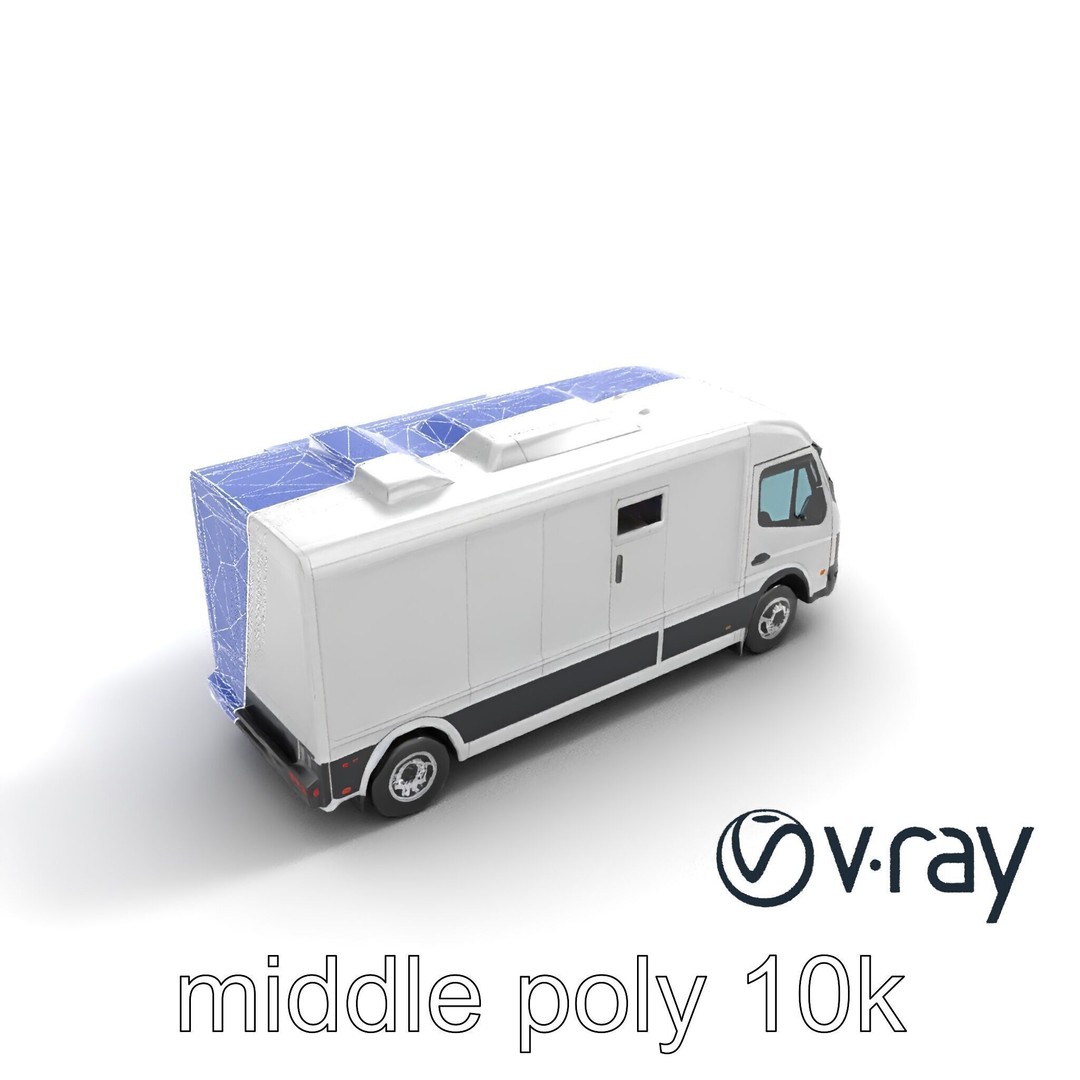 Mobile Catering Truck 3D Model – Low Poly PBR Game Asset, FBX - View 22