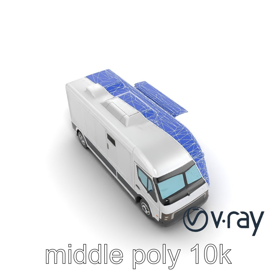 Mobile Catering Truck 3D Model – Low Poly PBR Game Asset, FBX - View 25