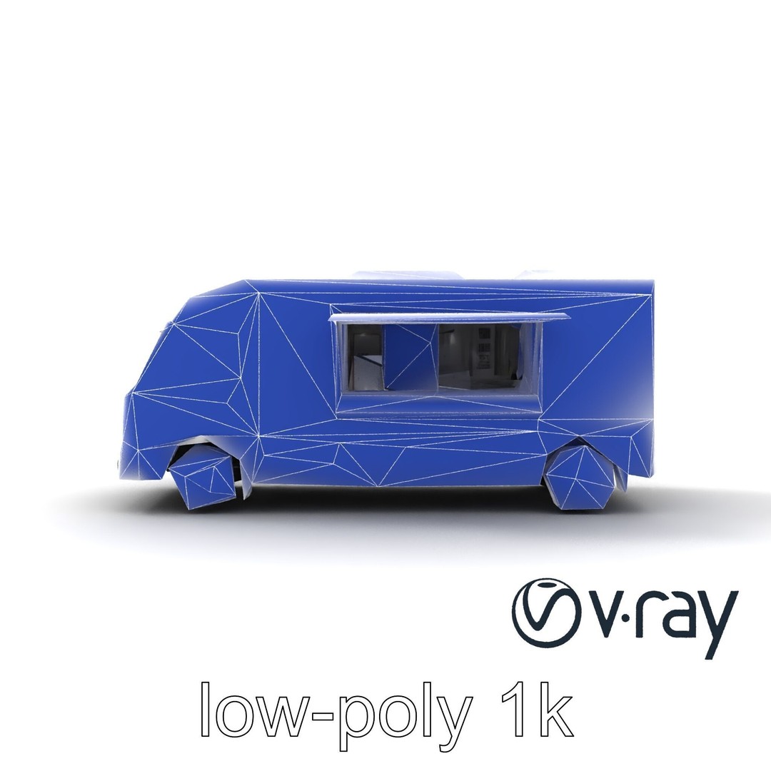 Mobile Catering Truck 3D Model – Low Poly PBR Game Asset, FBX - View 26