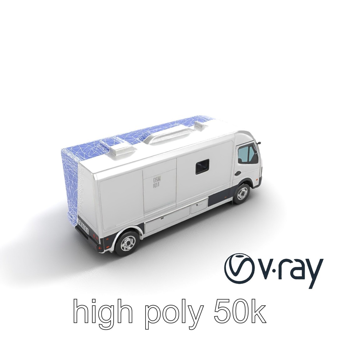 Mobile Catering Truck 3D Model – Low Poly PBR Game Asset, FBX - View 27