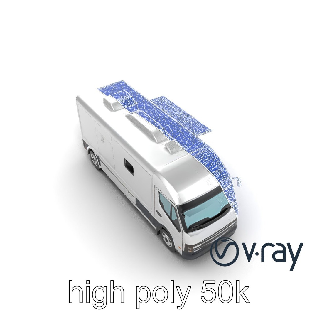 Mobile Catering Truck 3D Model – Low Poly PBR Game Asset, FBX - View 31