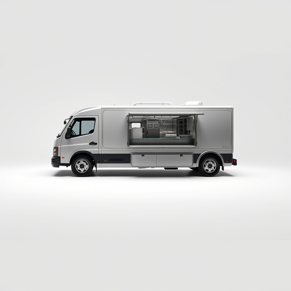 Mobile Catering Truck 3D Model – Low Poly PBR Game Asset, FBX - View 5