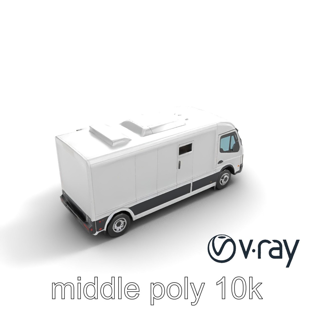 Mobile Catering Truck 3D Model – Low Poly PBR Game Asset, FBX - View 6