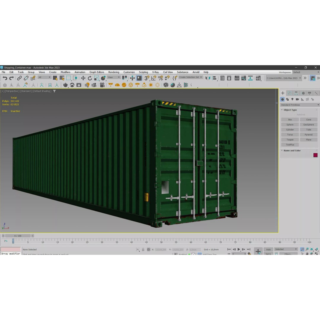 Shipping Container 3D Model – High Poly PBR Asset, FBX, OBJ - View 20