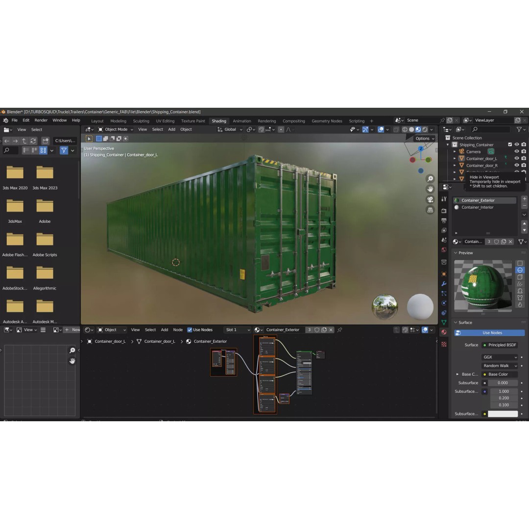 Shipping Container 3D Model – High Poly PBR Asset, FBX, OBJ - View 8