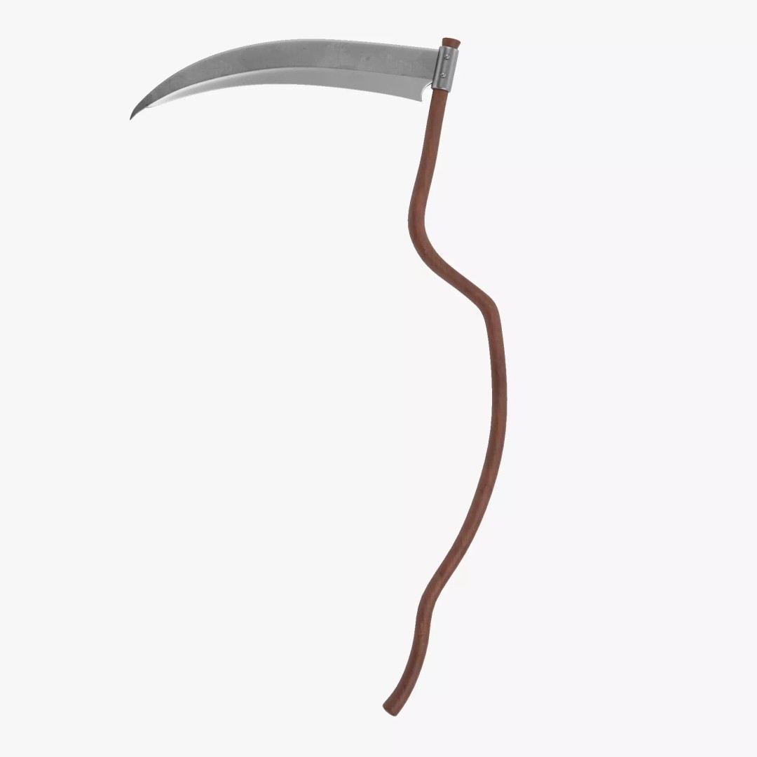 Scythe 3D Model – Realistic Low Poly Tool for Fantasy Scenes