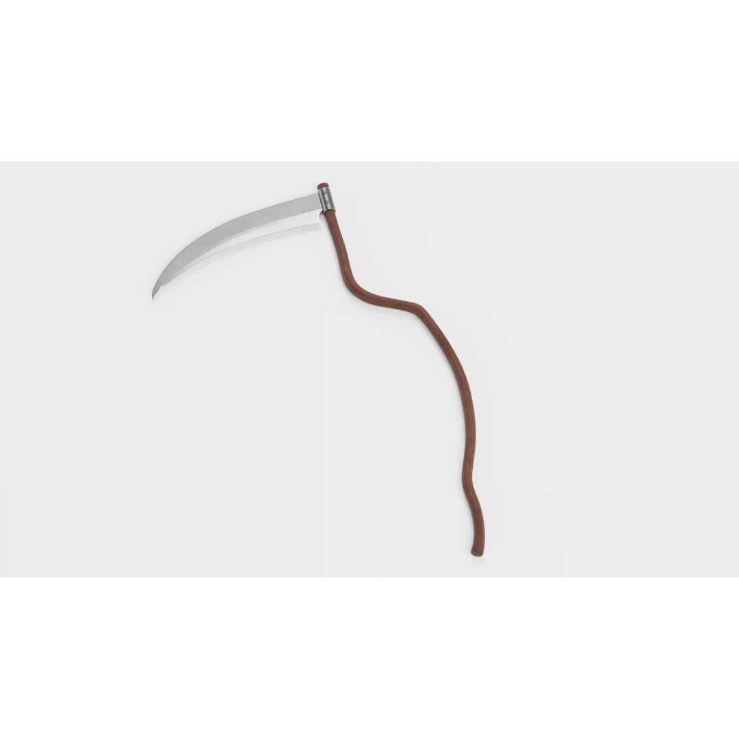 Scythe 3D Model – Realistic Low Poly Tool for Fantasy Scenes - View 2