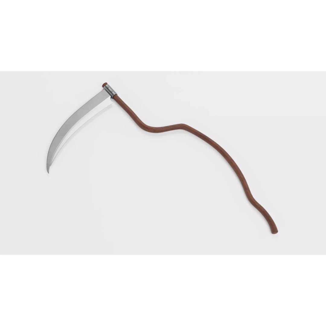 Scythe 3D Model – Realistic Low Poly Tool for Fantasy Scenes - View 4