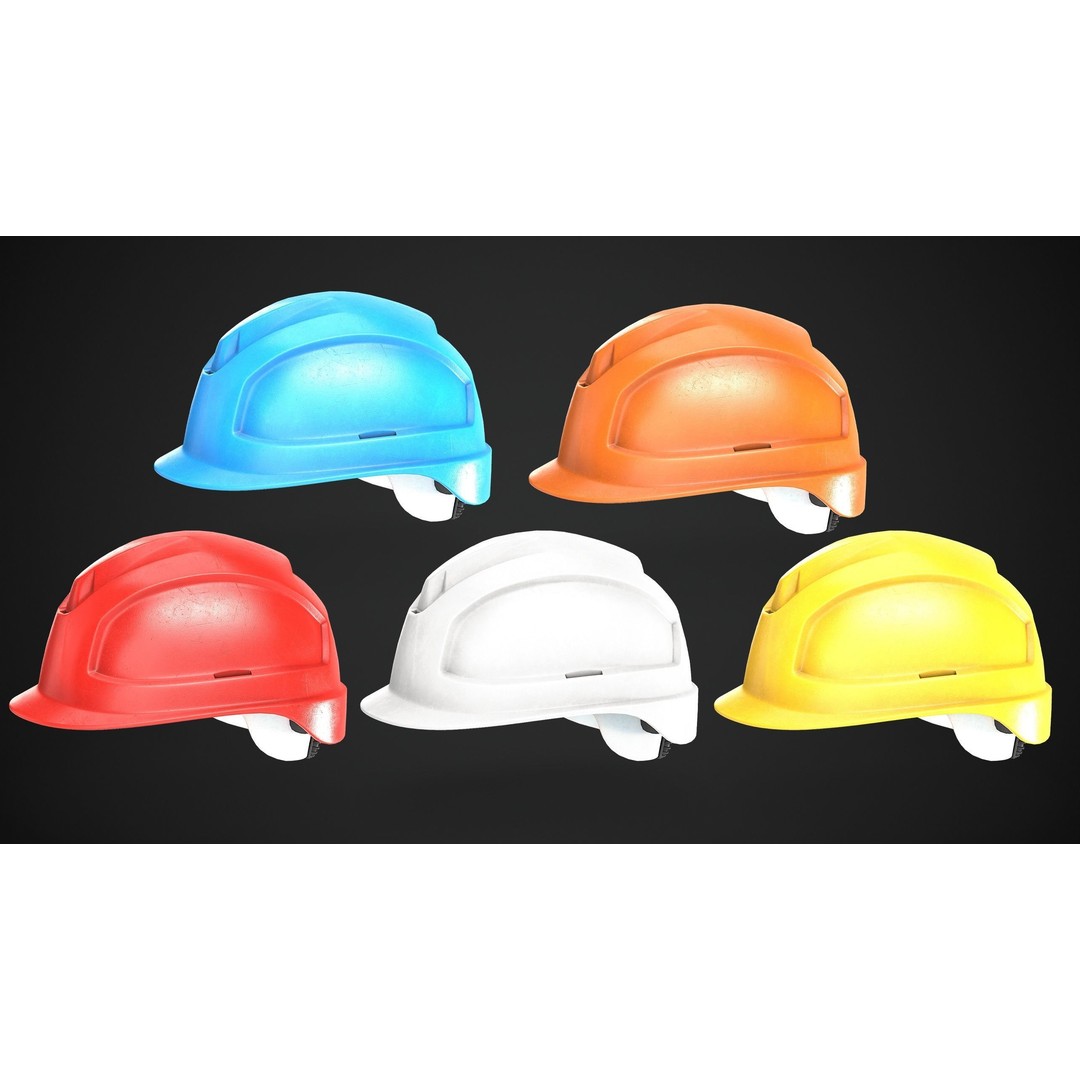 Hard Hat 3D Model – Low Poly Safety Helmet, Game Ready FBX - View 10