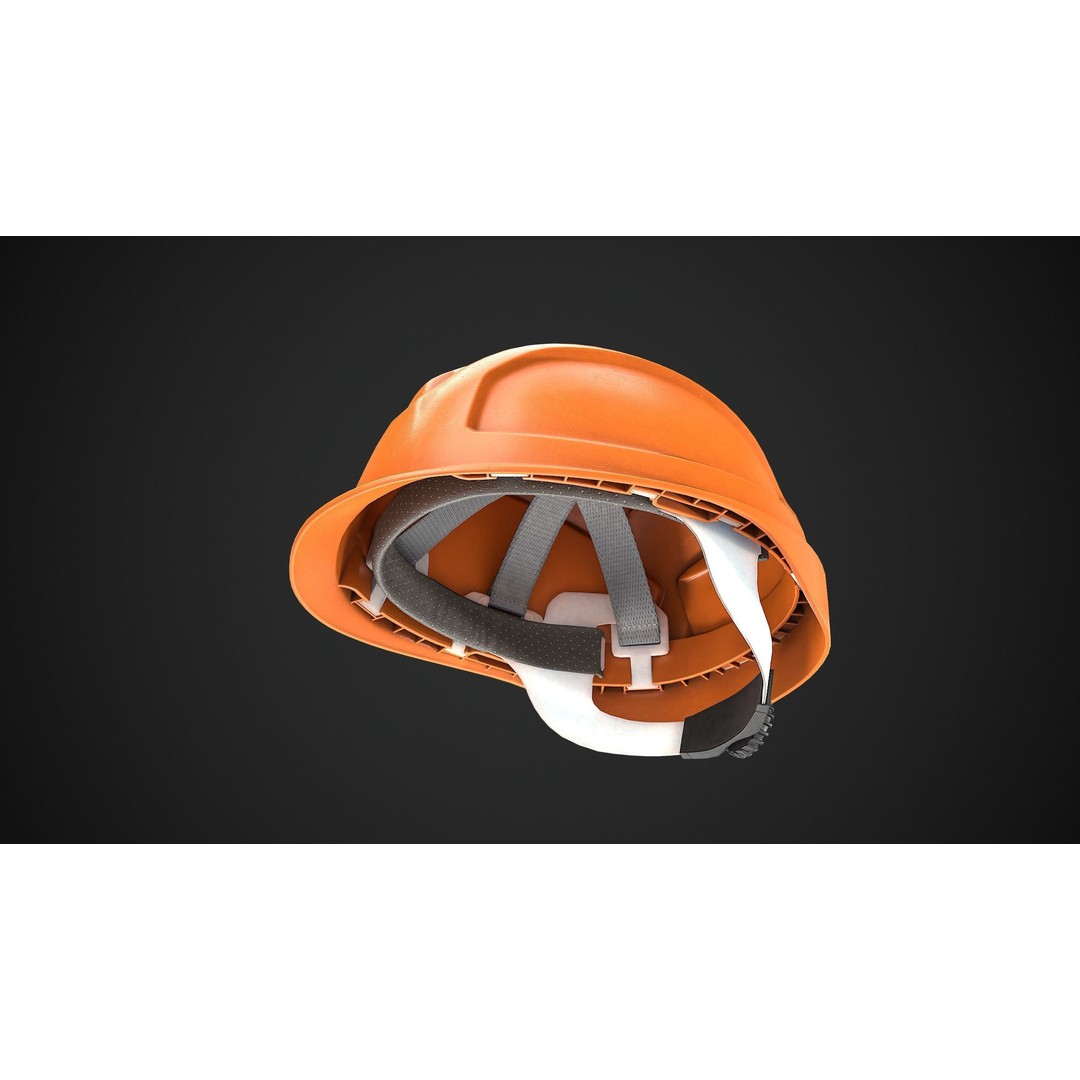 Hard Hat 3D Model – Low Poly Safety Helmet, Game Ready FBX - View 4
