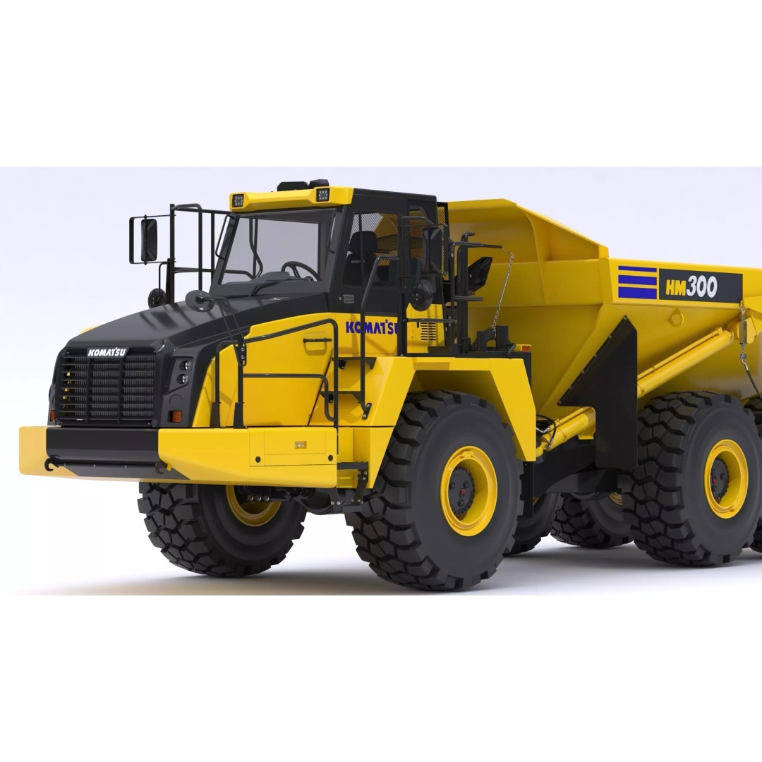 Komatsu HM300-5 3D Model – High Poly Articulated Dump Truck, PBR - View 13