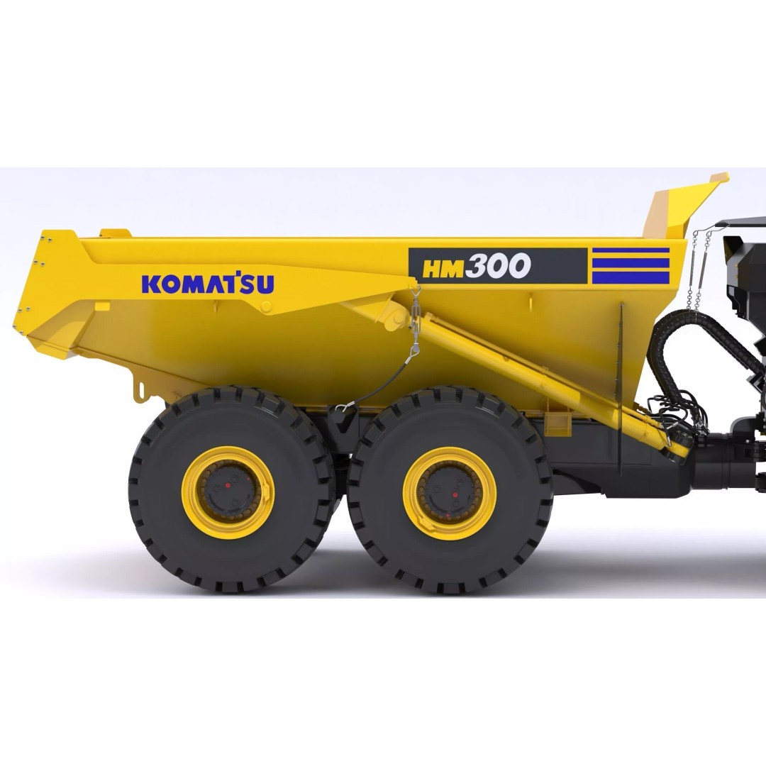 Komatsu HM300-5 3D Model – High Poly Articulated Dump Truck, PBR - View 14