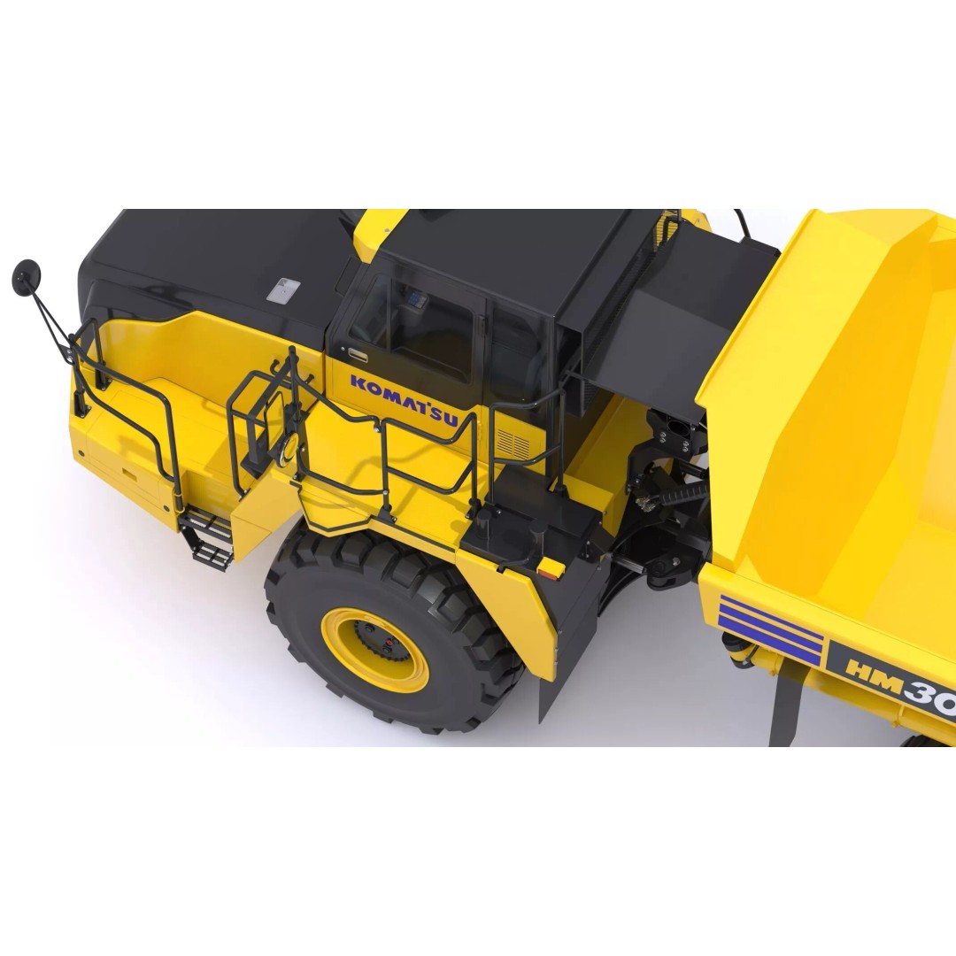 Komatsu HM300-5 3D Model – High Poly Articulated Dump Truck, PBR - View 15
