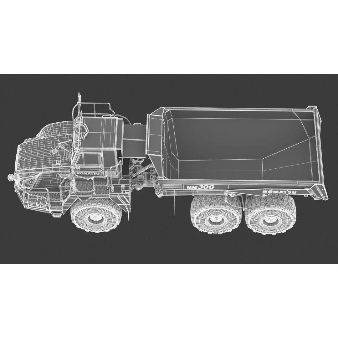 Komatsu HM300-5 3D Model – High Poly Articulated Dump Truck, PBR - View 18