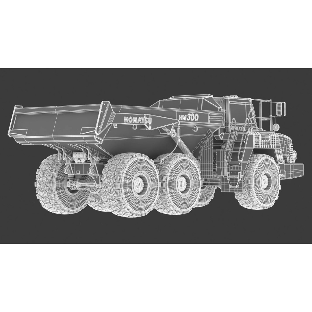 Komatsu HM300-5 3D Model – High Poly Articulated Dump Truck, PBR - View 19