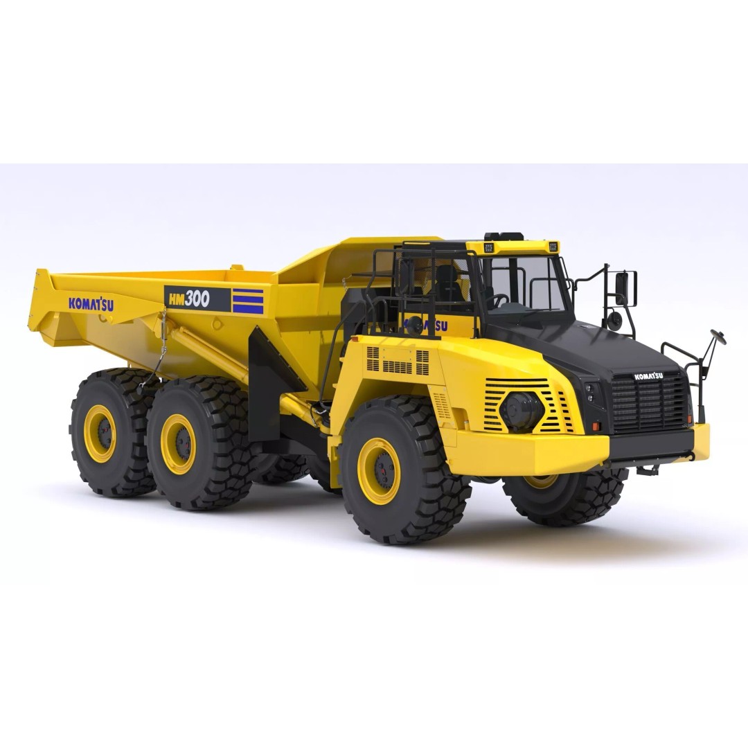 Komatsu HM300-5 3D Model – High Poly Articulated Dump Truck, PBR - View 2