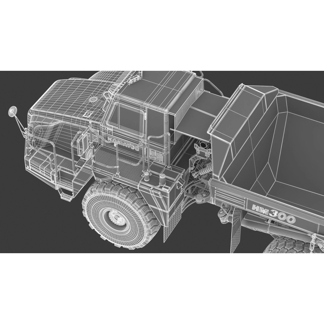 Komatsu HM300-5 3D Model – High Poly Articulated Dump Truck, PBR - View 20