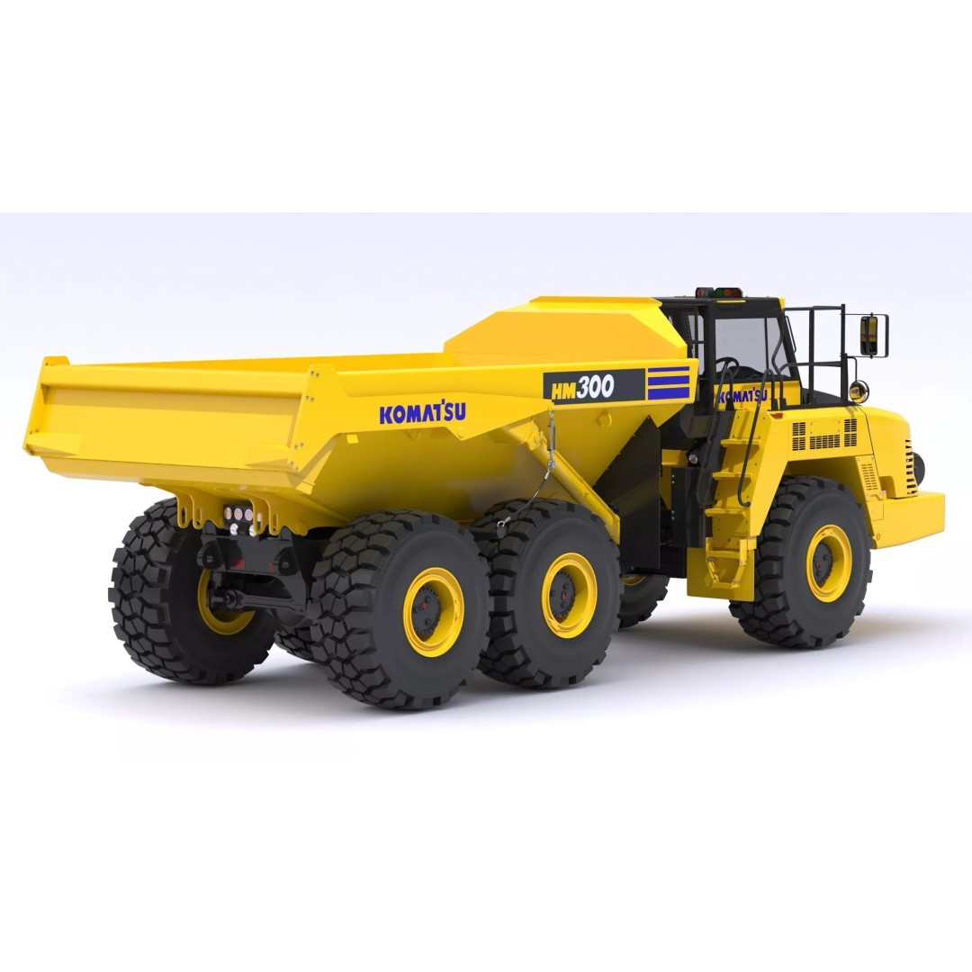 Komatsu HM300-5 3D Model – High Poly Articulated Dump Truck, PBR - View 5