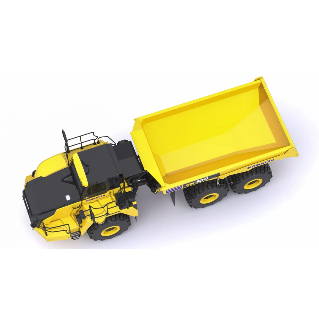 Komatsu HM300-5 3D Model – High Poly Articulated Dump Truck, PBR - View 7