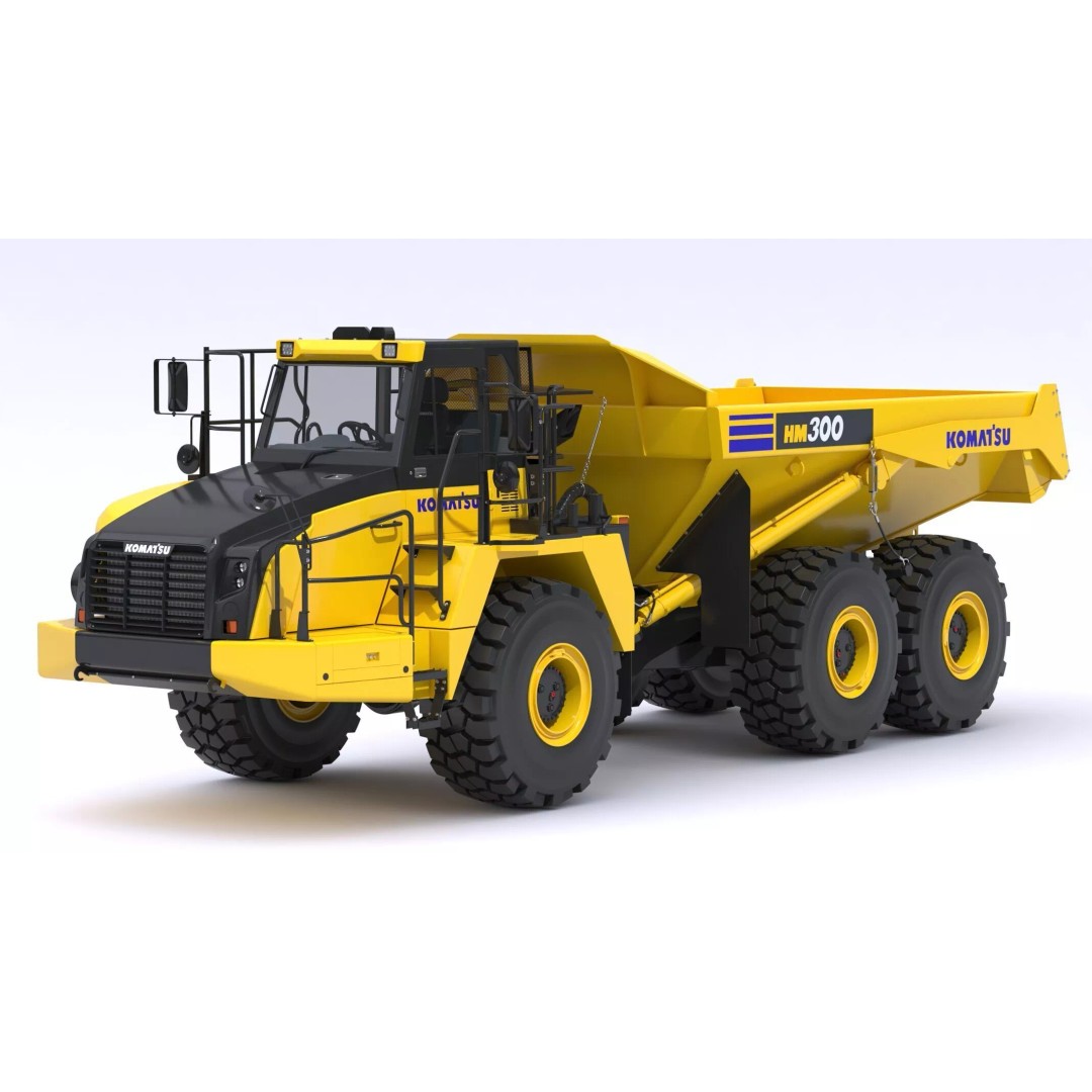 Komatsu HM300-5 3D Model – High Poly Articulated Dump Truck, PBR - View 8