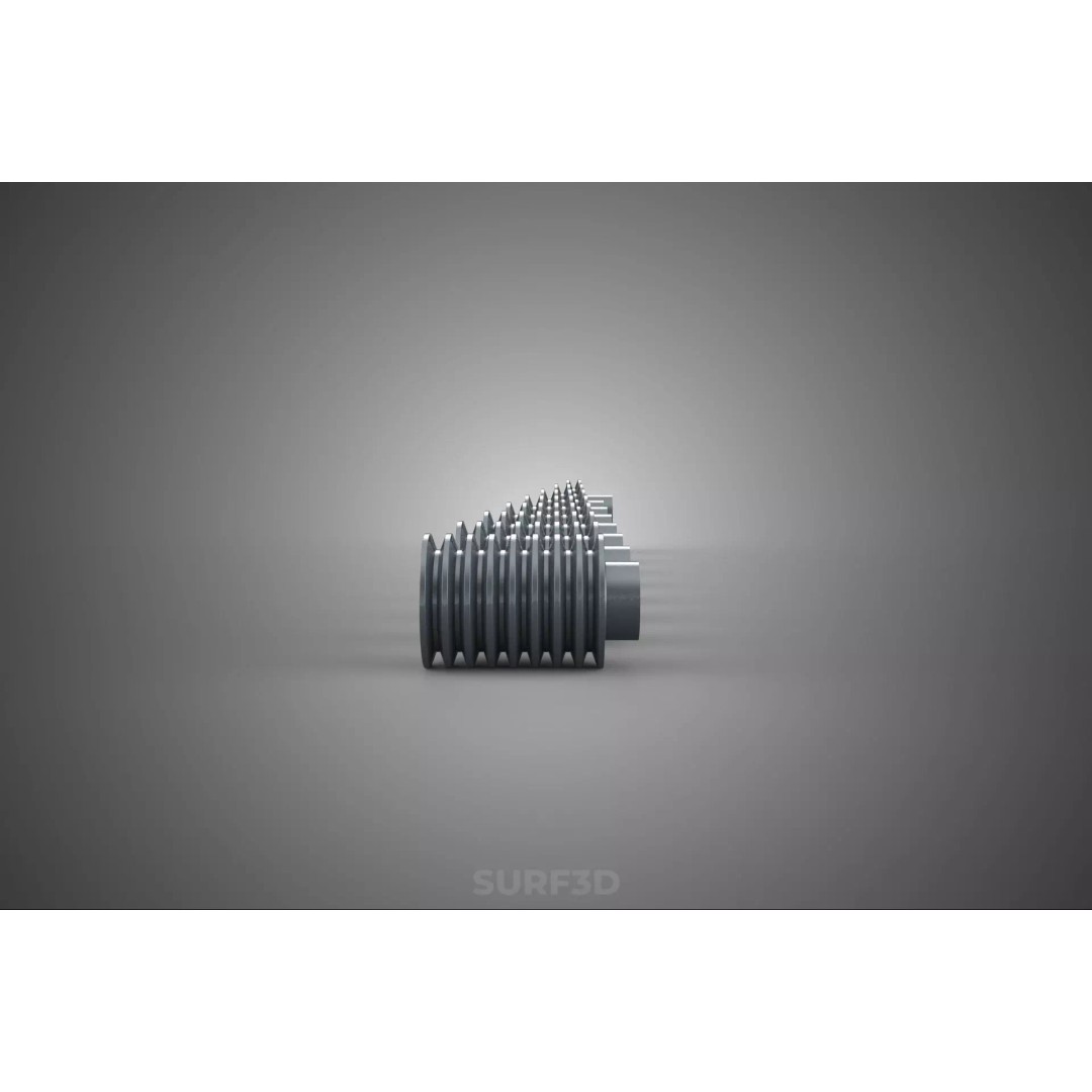 Set Standard Pulley Sheave 3D Model – Multi Groove V Belt Gear, FBX - View 12