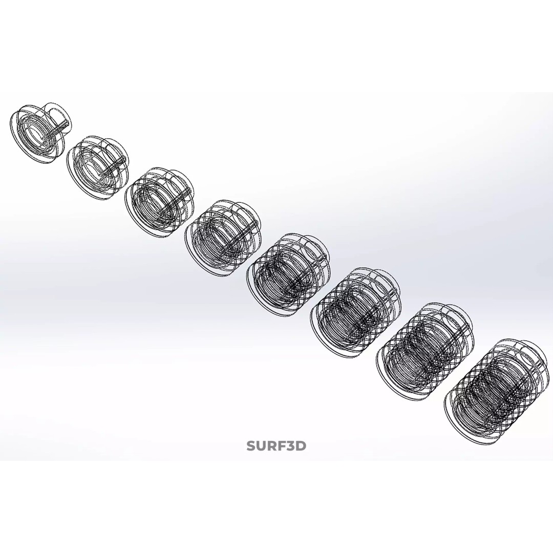 Set Standard Pulley Sheave 3D Model – Multi Groove V Belt Gear, FBX - View 33