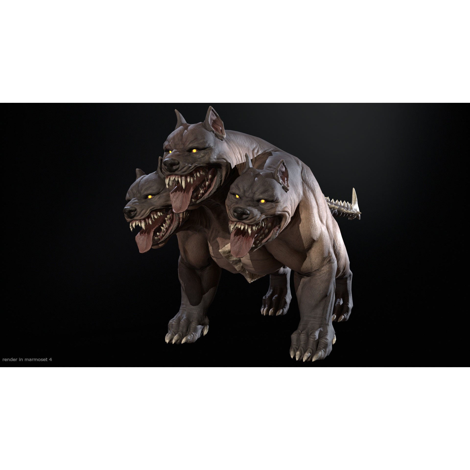 Cerberus - Low-Poly Game-Ready 3D Model - View 3
