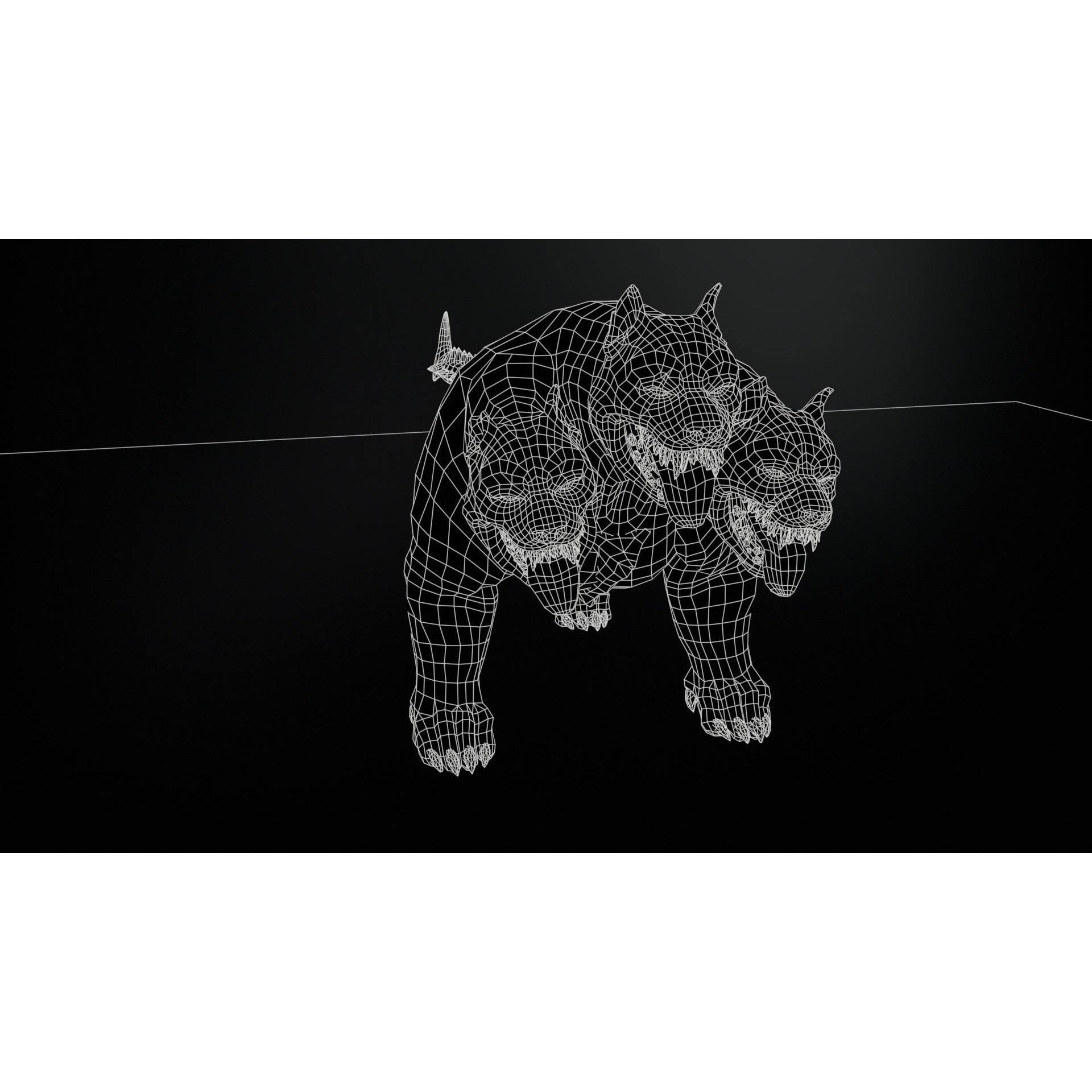 Cerberus - Low-Poly Game-Ready 3D Model - View 9