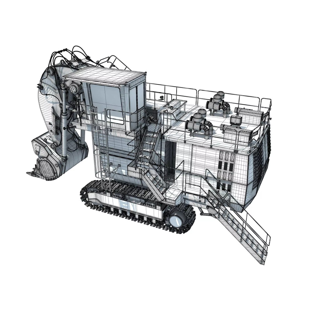 Mining Machinery 3D Model – High Poly Industrial Vehicles, FBX, OBJ
