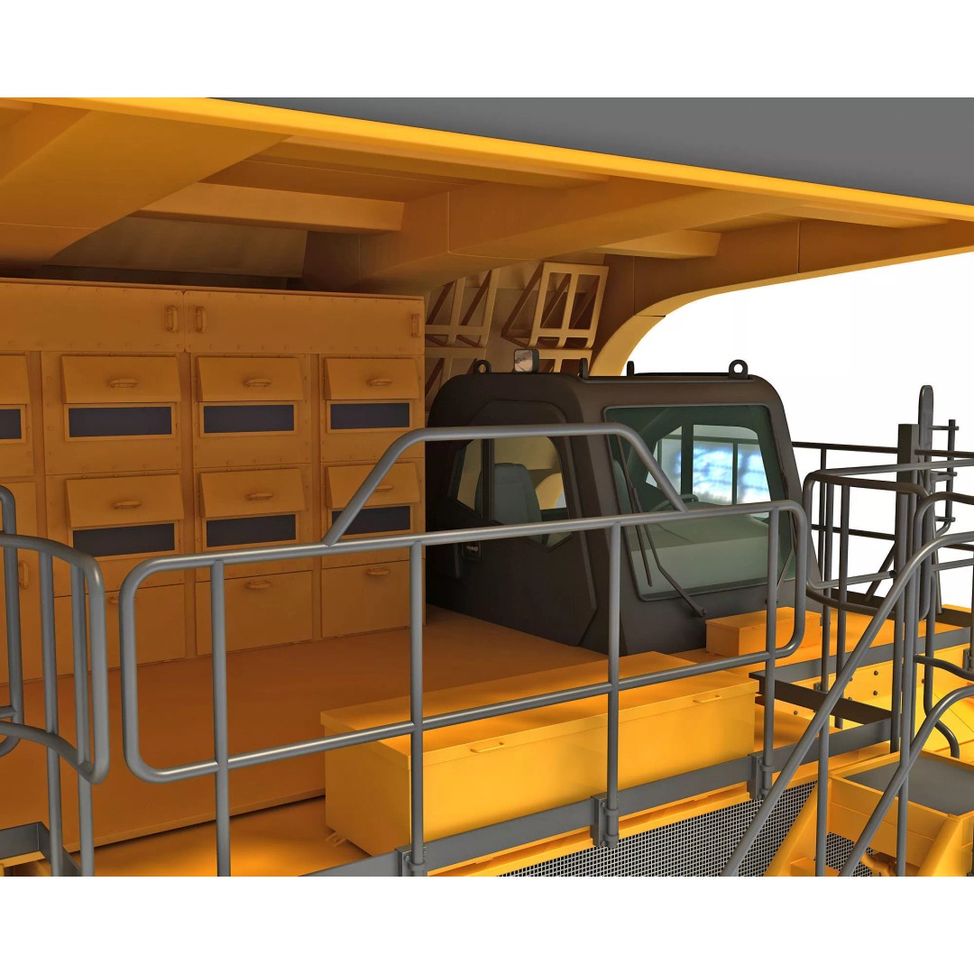 Mining Machinery 3D Model – High Poly Industrial Vehicles, FBX, OBJ - View 17