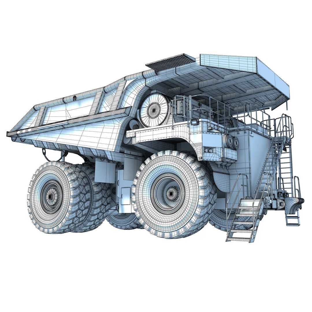 Mining Machinery 3D Model – High Poly Industrial Vehicles, FBX, OBJ - View 20
