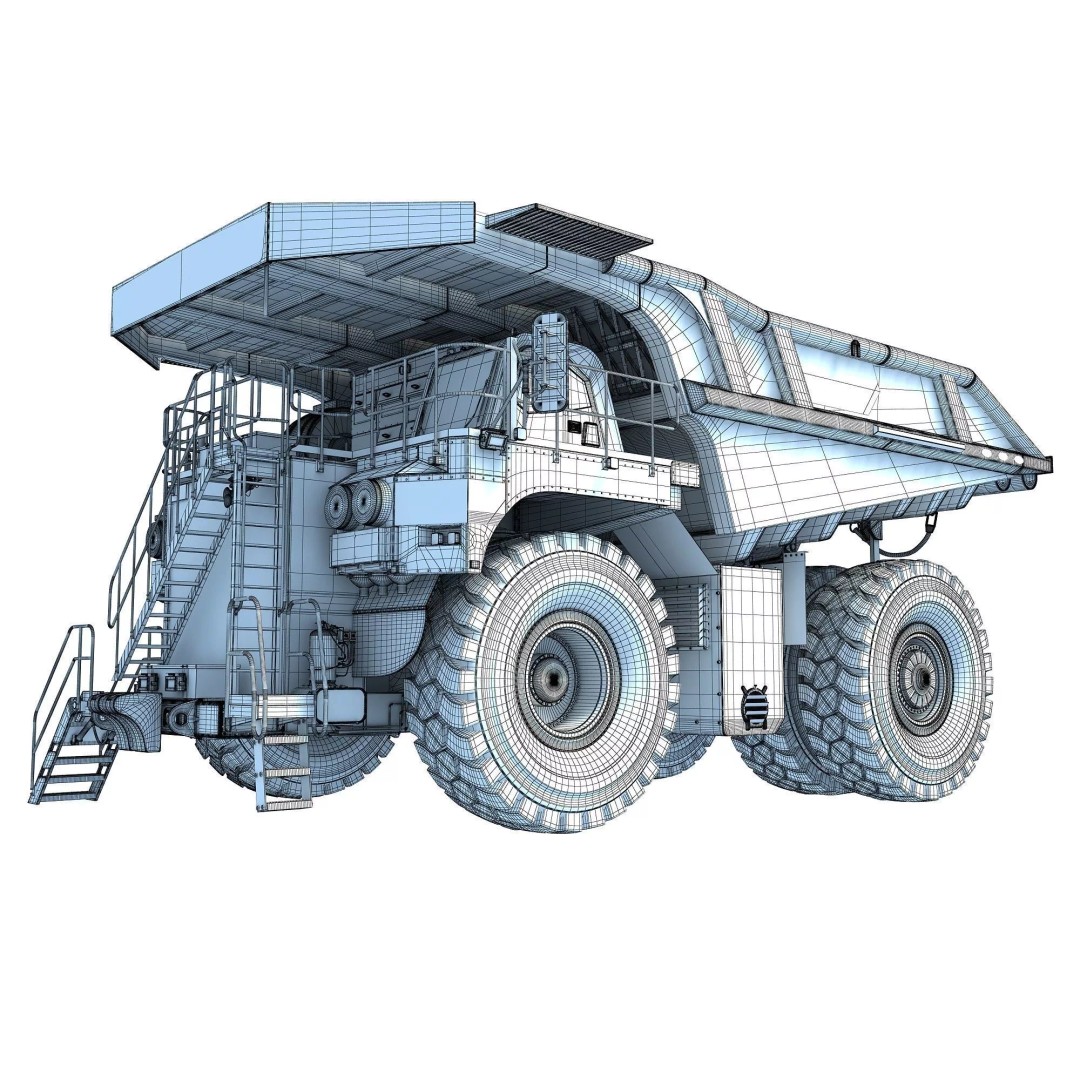 Mining Machinery 3D Model – High Poly Industrial Vehicles, FBX, OBJ - View 22