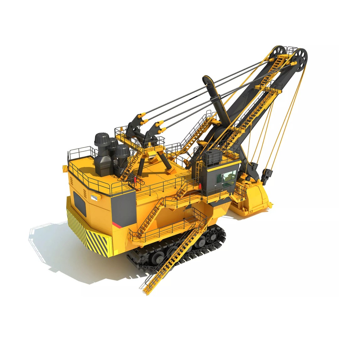 Mining Machinery 3D Model – High Poly Industrial Vehicles, FBX, OBJ - View 34
