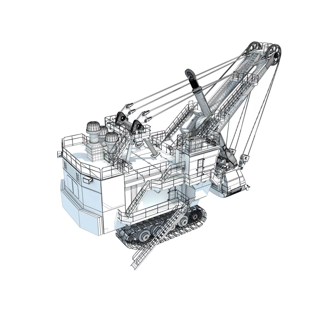 Mining Machinery 3D Model – High Poly Industrial Vehicles, FBX, OBJ - View 43