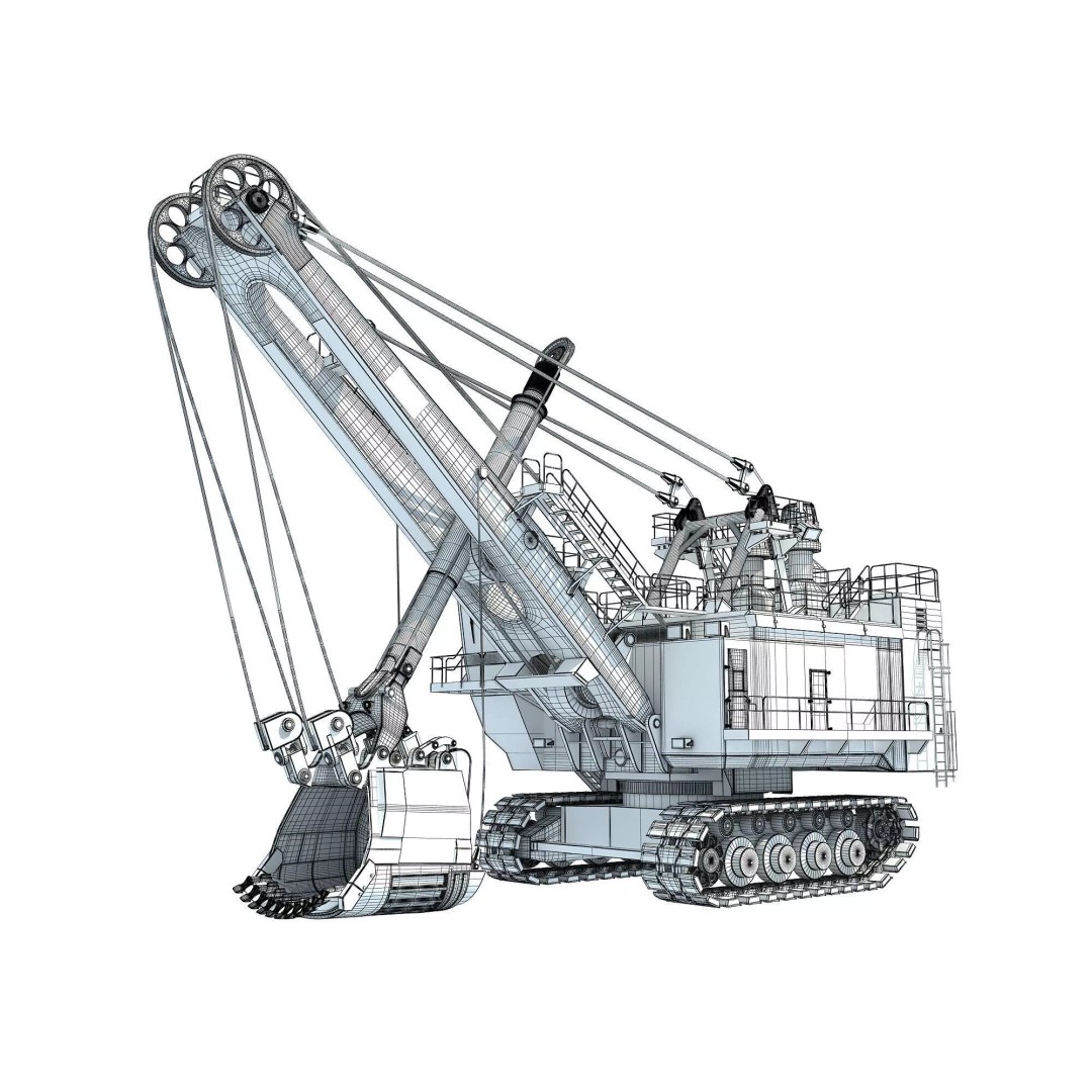 Mining Machinery 3D Model – High Poly Industrial Vehicles, FBX, OBJ - View 44
