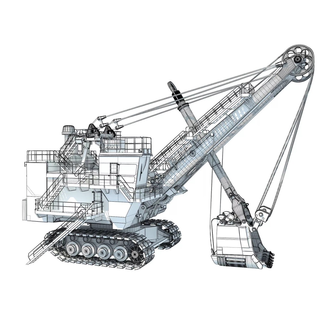 Mining Machinery 3D Model – High Poly Industrial Vehicles, FBX, OBJ - View 45