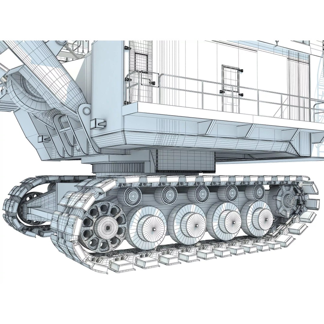 Mining Machinery 3D Model – High Poly Industrial Vehicles, FBX, OBJ - View 46