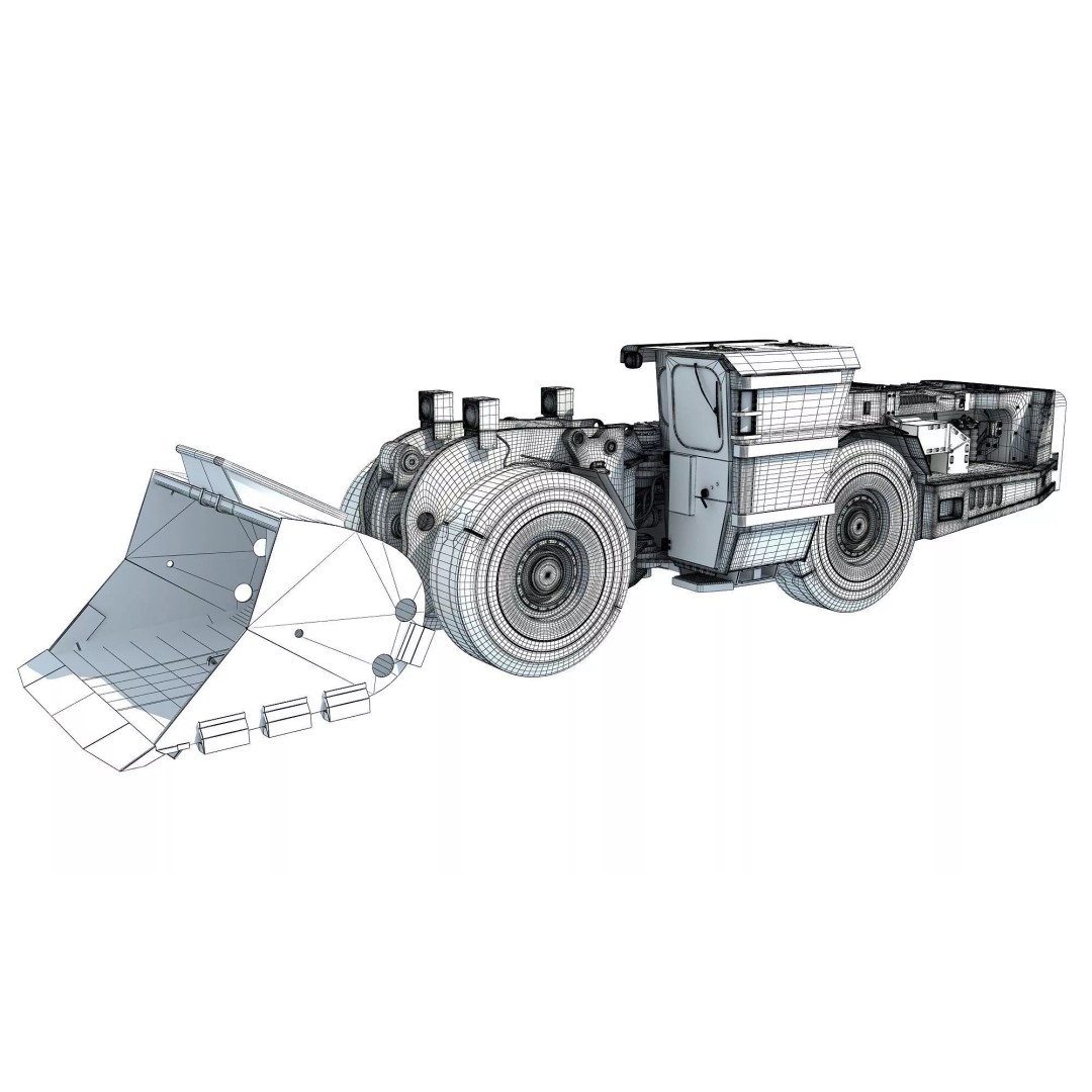 Mining Machinery 3D Model – High Poly Industrial Vehicles, FBX, OBJ - View 64