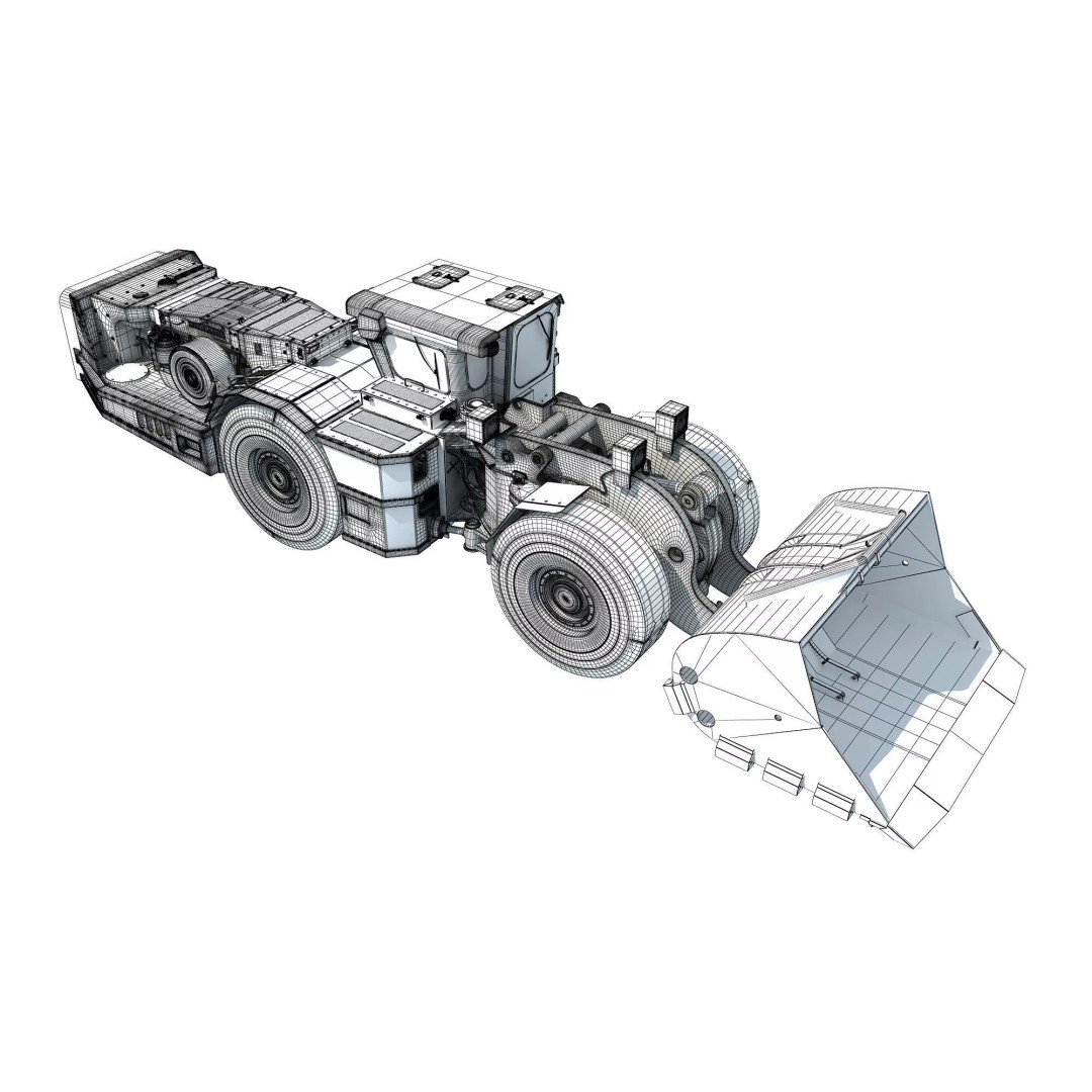 Mining Machinery 3D Model – High Poly Industrial Vehicles, FBX, OBJ - View 65