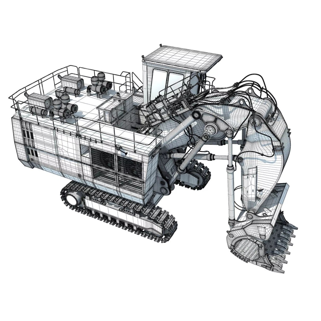 Mining Machinery 3D Model – High Poly Industrial Vehicles, FBX, OBJ - View 86