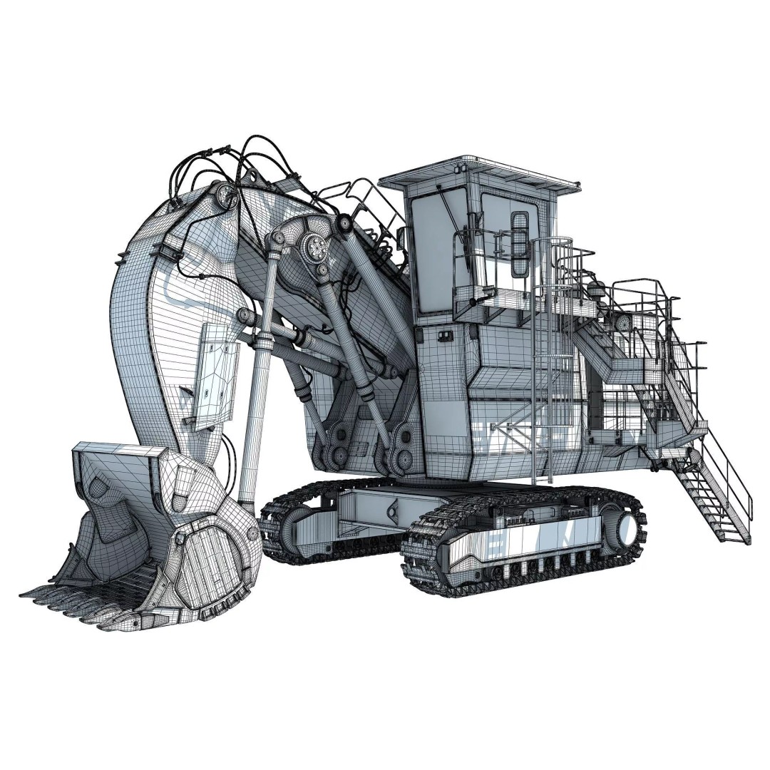 Mining Machinery 3D Model – High Poly Industrial Vehicles, FBX, OBJ - View 89