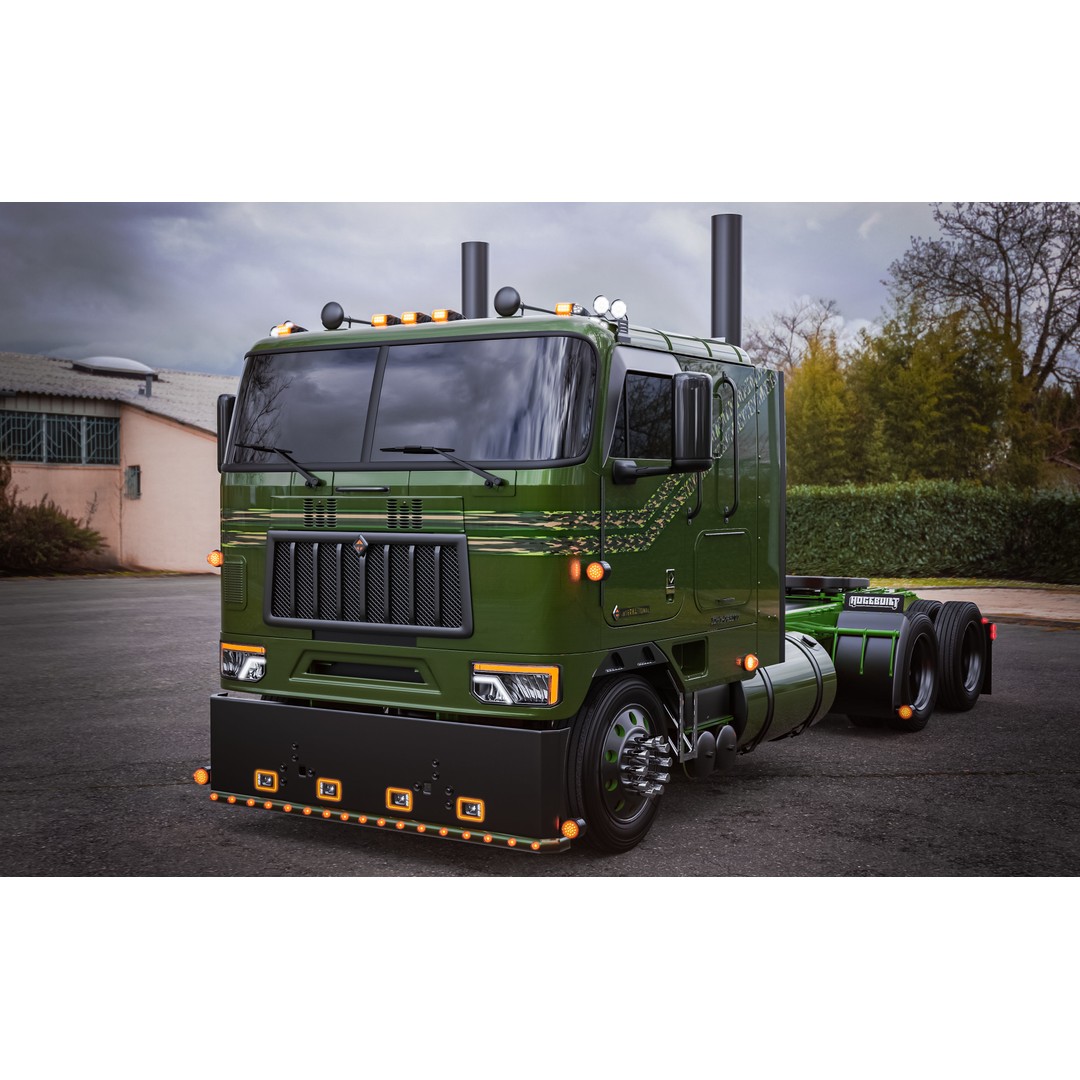 International 9600 Cabover Truck 3D Model – Custom JD Edition, FBX - View 12
